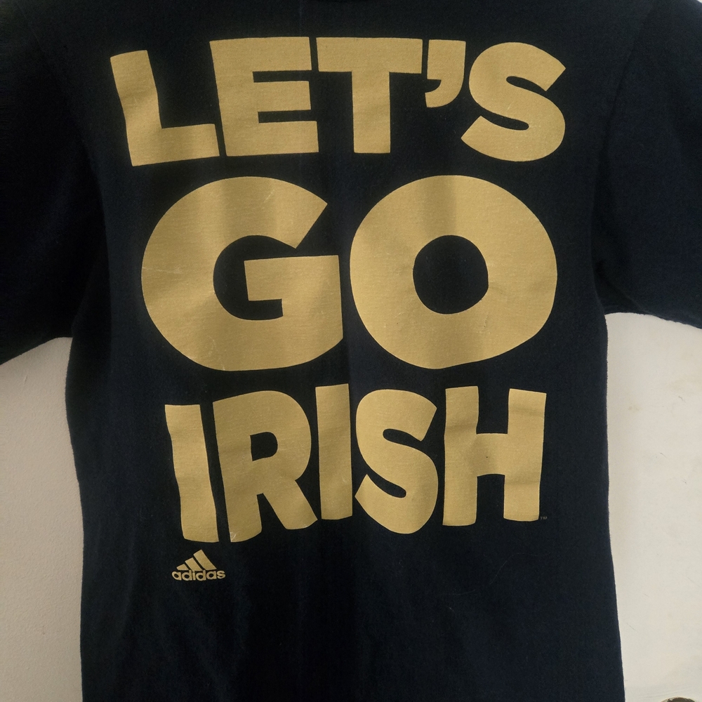 Adidas Navy and Gold Graphic T-Shirt